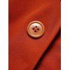 Mini Robe Ligne A Faux Bouton en Couleur Unie à Manches Courtes à Taille Haute - Rouge XL