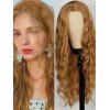 Wavy Middle Part Long Trendy Capless Synthetic Wig - multicolor 