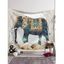 Tapisserie Pendante Murale Style Ethnique Eléphant à Imprimé Géométrique - multicolor 95 CM X 73 CM