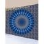 Tapisserie Murale à Imprimé Fleurs en Tourbillon Style Bohémien Décor Maison - Bleu 150 CM X 130 CM
