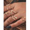 5 Pièces Ensemble de Bague Géométrique Cœur Torsadé - d'or 