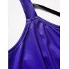 Ombre Dress Lace Up Crisscross Grommet Sleeveless High Waisted A Line Mini Dress - PURPLE XXL