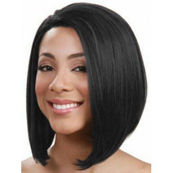 

Short Side Part Straight Capless Synthetic Wig, Black