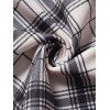Plaid Rivet Embellished Sweetheart Neck T Shirt And Lace Up Open Front Irregular Handkerchief Midi Skirt Casual Outfit - multicolor S