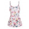 High Low Flower Print Mock Button Long Sleeve Tops And Crossover Elastic Waist Leggings Outfit - multicolor S