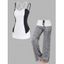 Ensemble de Débardeur Long Bicolore à Bretelle Ajustable Croisé et Pantalon en Blocs de Couleurs à Jambe Large - multicolor S