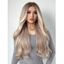 Highlight Wavy Middle Part Capless Elegance Trendy Synthetic Wig - CAMEL BROWN 26INCH