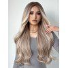 Highlight Wavy Middle Part Capless Elegance Trendy Synthetic Wig - CAMEL BROWN 26INCH