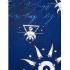 Maillot de Bain Tankini Plongeant Soleil Imprimé à Taille Empire à Lacets - Bleu profond S