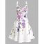 Robe Moulante Ligne A à Bretelle à Imprimé Feuille et Fleur sans Manches à Col V de Cottagecore - Violet clair S
