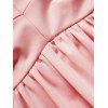 Haut Décontracté Croisé en Couleur Unie avec Nœud Papillon à Manches Courtes - Rose clair XXL