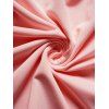 Haut Décontracté Croisé en Couleur Unie avec Nœud Papillon à Manches Courtes - Rose clair XXL