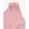 Robe Mi-Longue Plongeante Ceinturée Superposée Haute Basse à Epaule Dénudée de Grande Taille - Rose clair L