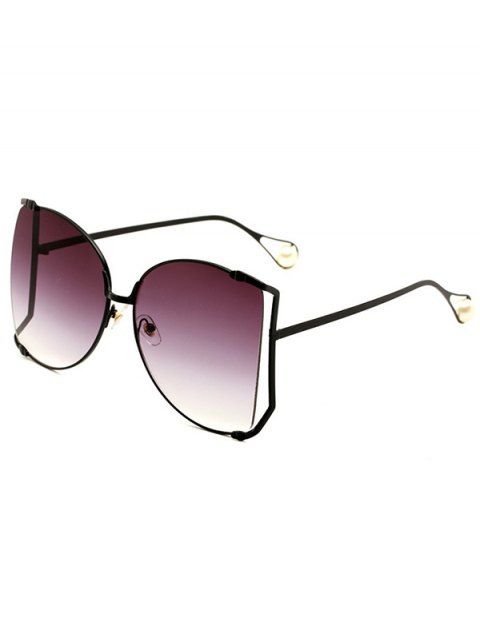 Lunettes Solaires Semi-Monture avec Verres en Dégradé de Couleurs et Perle Fantaisie pour Extérieur