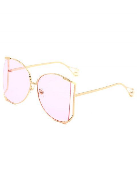 Lunettes Solaires Semi-Monture avec Verres en Dégradé de Couleurs et Perle Fantaisie pour Extérieur