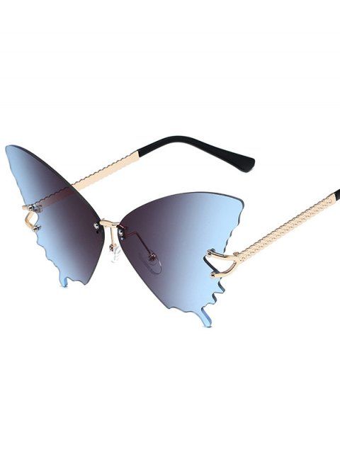 Butterfly Shaped Rimless Ombre Trendy Outdoor Sunglasses