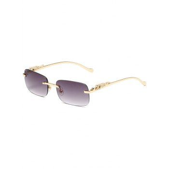 

Rimless Animal Embellishment Square Lens Outdoor Sunglasses, Light purple