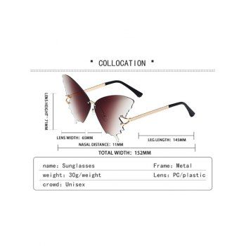 Butterfly Shaped Rimless Ombre Trendy Outdoor Sunglasses