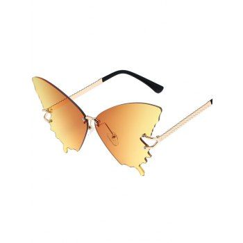 

Butterfly Shaped Rimless Ombre Trendy Outdoor Sunglasses, Deep yellow