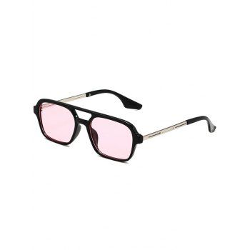 Outdoor Sunproof Plastic Frame Crossbar Sunglasses, Light pink