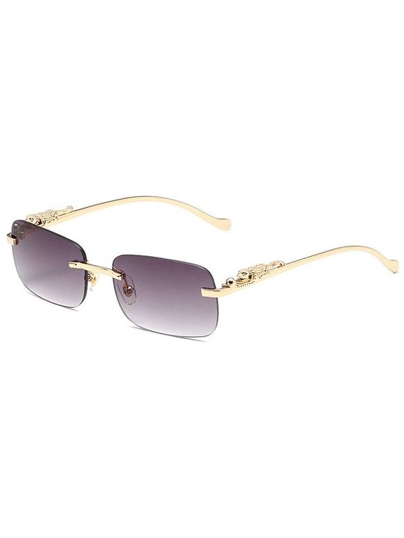 Lunettes Solaires Carrées sans Monture Ornées D'Animal Pour Extérieur - Violet clair 