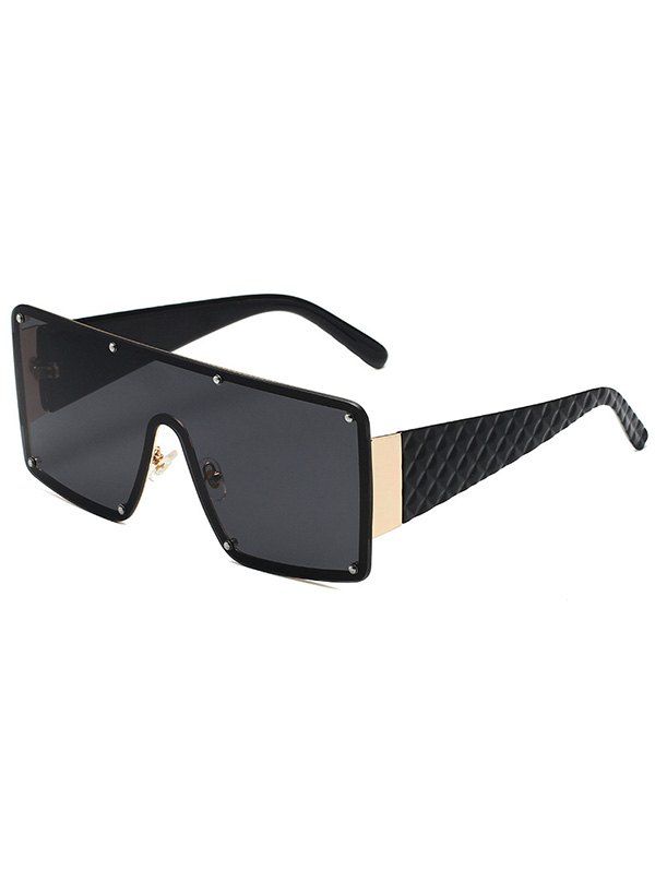 Cross-border Large Frameless Street One-piece Sunglasses - BLACK 