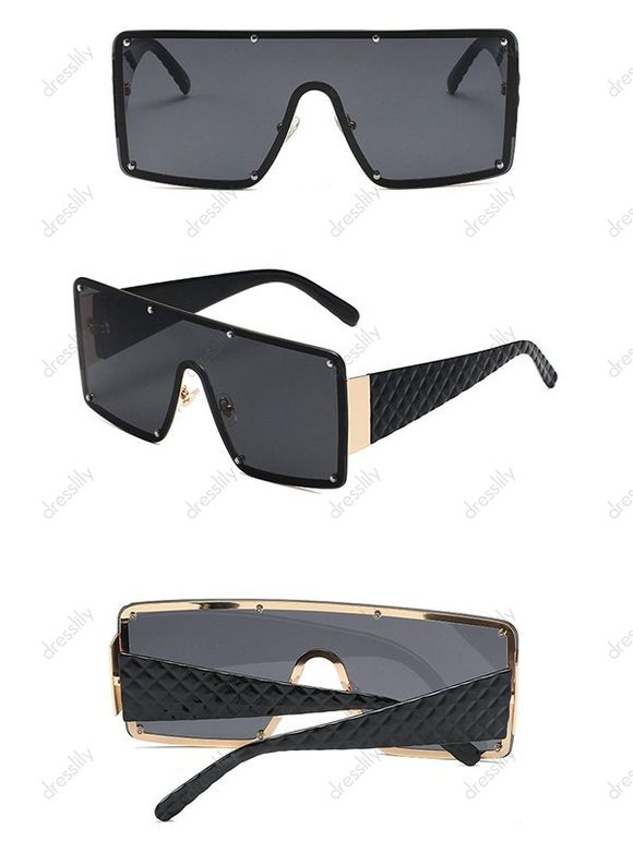 Lunettes Solaires Une Pièce sans Monture Large - Noir 