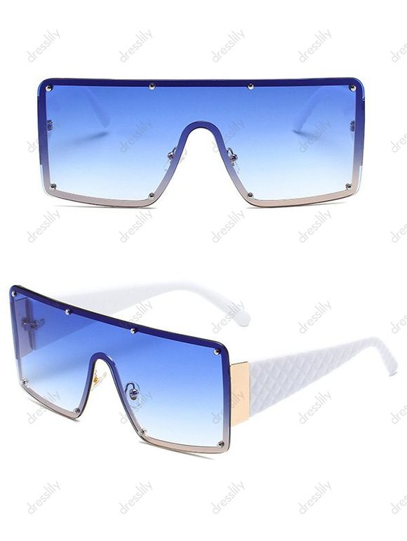 Lunettes Solaires Une Pièce sans Monture Large - Blanc 