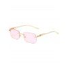 Rimless Animal Embellishment Square Lens Outdoor Sunglasses - LIGHT PURPLE 