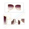 Ombre Lens Semi-circle Faux Pearl Outdoor Sunglasses - GOLDEN 