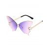 Butterfly Shaped Rimless Ombre Trendy Outdoor Sunglasses - LIGHT PURPLE 