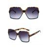 Leopard Frame Ombre Square Lens Outdoor Sunglasses - multicolor A 