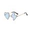 Lunettes Solaires sans Monture de Forme Irrégulière Motif Cœur en Strass pour Streetwear Extérieur - Bleu clair 