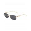 Rimless Animal Embellishment Square Lens Outdoor Sunglasses - BLACK 