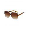 Leopard Frame Ombre Square Lens Outdoor Sunglasses - COFFEE 