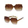 Leopard Frame Ombre Square Lens Outdoor Sunglasses - BLACK 