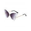 Butterfly Shaped Rimless Ombre Trendy Outdoor Sunglasses - DARK GRAY 