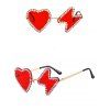 Heart Irregular Rhinestone Rimless Streetwear Outdoor Sunglasses - RED 