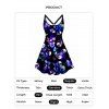 Plus Size Mini Dress Butterfly Flower Skull Print Cut Out Sleeveless High Waisted A Line Gothic Dress - BLACK 5X