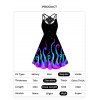 Lace Panel Galaxy Octopus Print Dress Crisscross High Waisted Sleeveless A Line Midi Dress - BLACK XXL