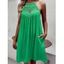 Mini Robe Trapèze Lâche Guipure Panneau en Dentelle sans Manches à Pois - Vert XL