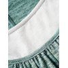 T-shirt Décontracté Teinté Contrasté avec Bouton Fausse Deux Pièces - Vert M