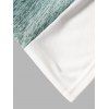 T-shirt Décontracté Teinté Contrasté avec Bouton Fausse Deux Pièces - Vert M