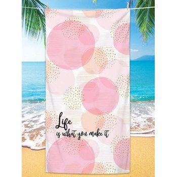 

Geometric Printed Square-shaped Trendy Beach Towel, Light pink
