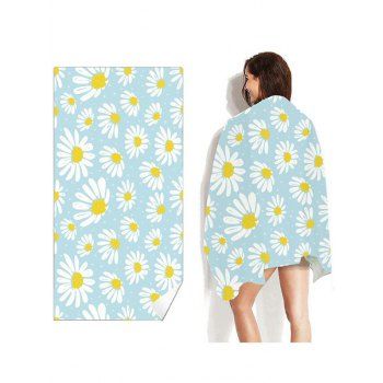 

Daisy Print Square-shaped Trendy Beach Towel, Multicolor