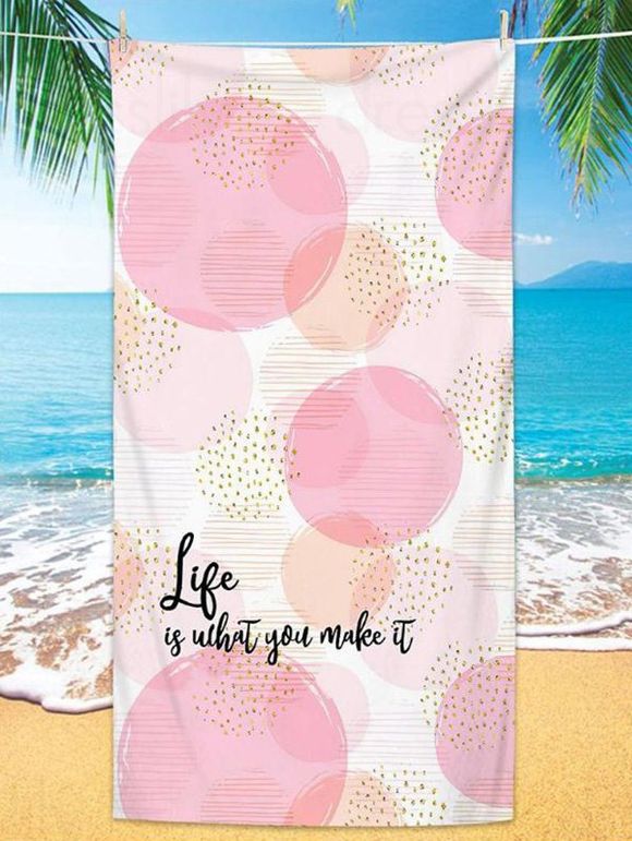 Serviette de Plage Tendance de Forme Carrée à Imprimé Géométrique - Rose clair 75 CM X 150 CM