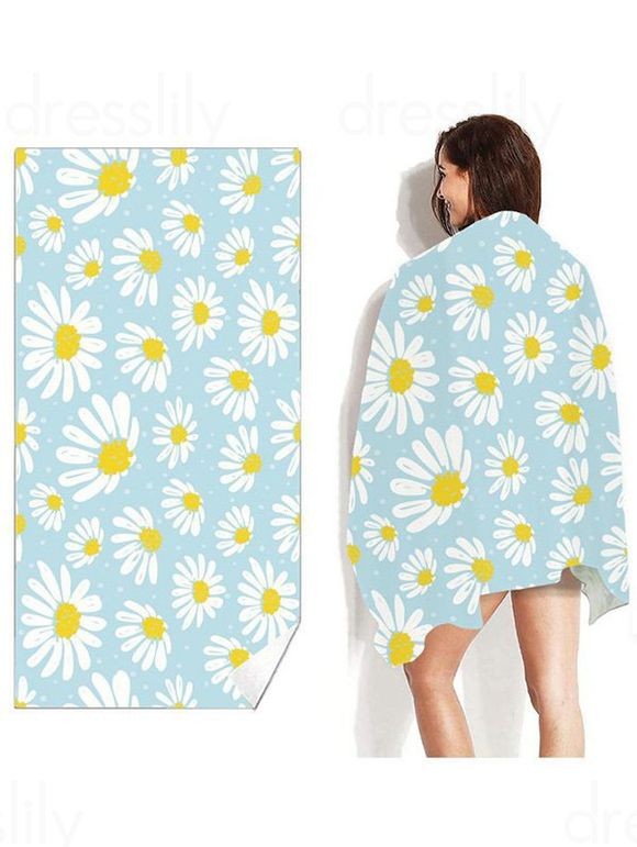 Serviette de Plage Tendance Carrée à Imprimé Marguerites - multicolor 70 CM X 150 CM