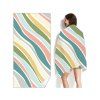 Serviette de Plage Tendance Carrée à Imprimé Rayures Colorées - multicolor 70 CM X 150 CM