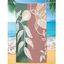 Serviette de Plage Tendance Carrée à Imprimé Feuilles et Blocs de Couleurs - multicolor 75 CM X 150 CM