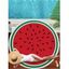 Serviette de Plage Tendance en Forme de Cercle avec Pompons à Imprimé Melon - Rouge 150CM (ROUND)